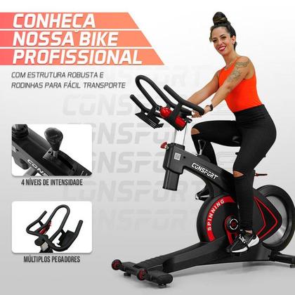 Imagem de Bicicleta Spinning Profissional S-500 - 4 Níveis - Consport