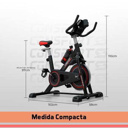 Imagem de Bicicleta Spinning S100 Bike Ergométrica Consport Porta Celular e Tablet Exercícios Academia Squeeze Inclusa