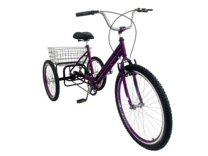 Imagem de Bicicleta Triciclo Luxo Aro 26 Completo Rebaixado