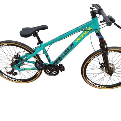 Bicicleta Vikingx Tuff 30 Aro 26 Aluminio 21v Mtb Freeride Suspens o 