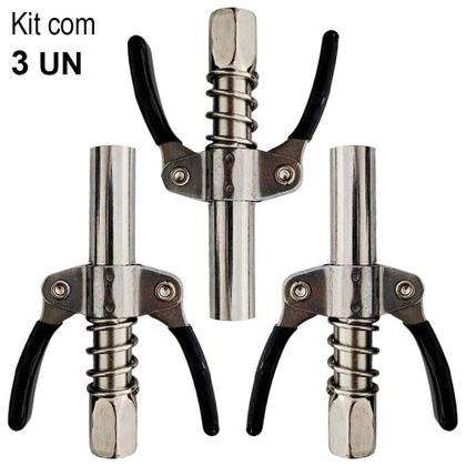 Imagem de Bico Acoplador Graxa Quick Lock C/ Manete Duplo 3 Unidades - Rotta376