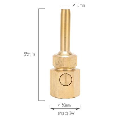 Imagem de Bico Articulado com regulador de Vazão para Fontes Chafarizes e Lagos de 10mm com Entrada Rosca de 3/4"