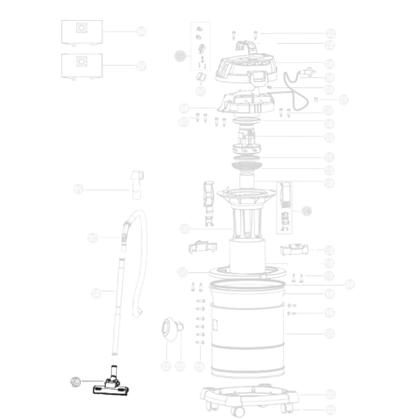 Imagem de Bico Bocal Múltiplo Cinza com Pedal Compatível com Aspirador WAP GTW Inox 20 FW005406