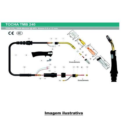 Imagem de Bico Contato Ecu M6 X 28 Mm 1,0 Mm P/ Tocha Tmb 240A Balmer