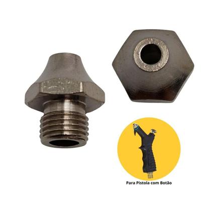 Imagem de Bico de Ar Curto Schulz P/ Pistola Multiuso V2 C/ Botão Compressor Ar Direto Tufão JetMaster JetFacil AirPlus HobbyJet