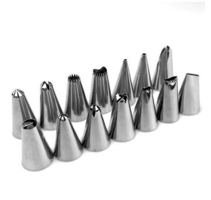 Imagem de Bico de Confeiteiro Metal para Confeitar Bolo 12 Peças