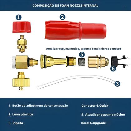 Imagem de Bico de Pistola de Espuma de Neve para Lavadoras de Alta Pressão Karcher, Huter, Makita e Bosch