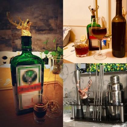 Imagem de Bico Dosador Alce Vinho Jagerbomb Licor Rolha Garrafa De Aço Inoxidável Com Bico De Aeração
