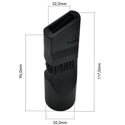 Imagem de Bico Duplo Escova para Cantos e frestas Preto 32mm Compatível com Aspirador WAP GTW20