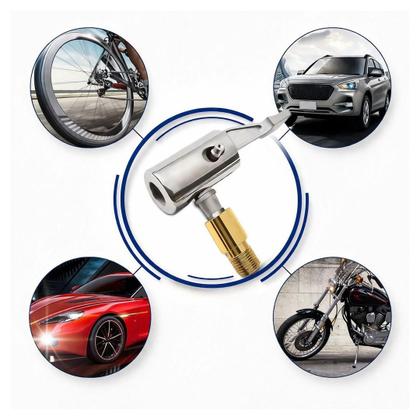 Imagem de Bico Inflador com Presilha para Pneu Carro e Bike Adaptador Conector Válvula de Ar