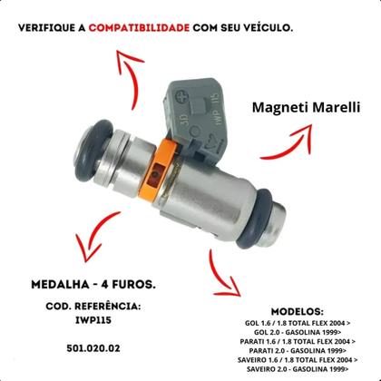 Imagem de Bico Injetor Iwp115 Magneti Marelli Gol, Saveiro, Parati 1.6 Flex