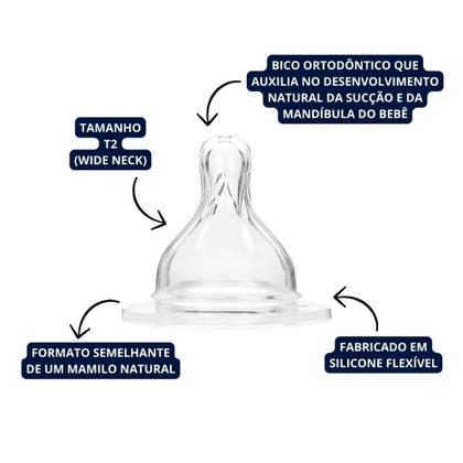 Imagem de Bico Mamadeira de Silicone Macio Wide Neck T2 Premium
