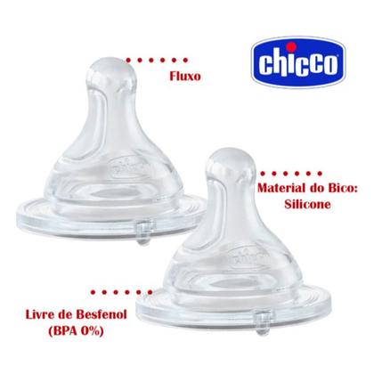 Imagem de Bico Mamadeira Physio Perfect 5 Fluxo Médio 2m+ Chicco com 2 unidades
