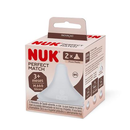 Imagem de Bico Nuk Perfect Match +3M Silicone Fluxo Médio 2un