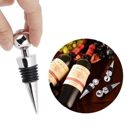 Imagem de Bico Tampa Rolha Para Garrafa De Vinho Aço Inox Elegante