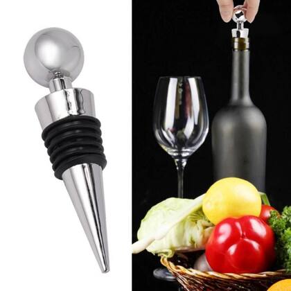 Imagem de Bico Tampa Rolha Para Garrafa De Vinho Aço Inox Elegante