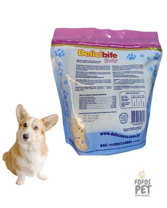 Imagem de Bifinho Ossinho Flexível Petisco para Cachorros filhotes Delicibife Baby com Leite 650g - Deliciosso