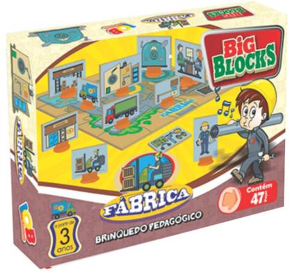 Imagem de Big Blocks Fábrica Brinquedo Pedagógico Madeira com 47 peças