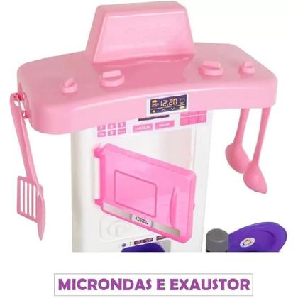 Imagem de Big Cozinha Infantil Grande Pia Fogão Sai Água Menina Pais e Filhos