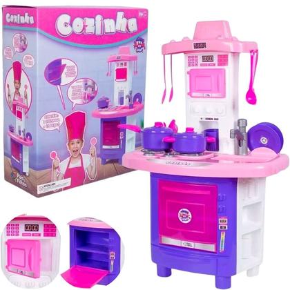 Imagem de Big Cozinha Infantil Grande Pia Fogão Sai Água Menina Pais e Filhos