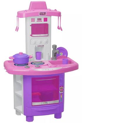 Imagem de Big Cozinha Infantil Grande Pia Fogão Sai Água Menina Pais e Filhos