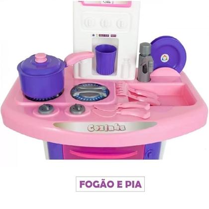 Imagem de Big Cozinha Infantil Grande Pia Fogão Sai Água Menina Pais e Filhos