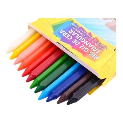 Imagem de Big Giz de Cera Triangular 12 Cores - Acrilex