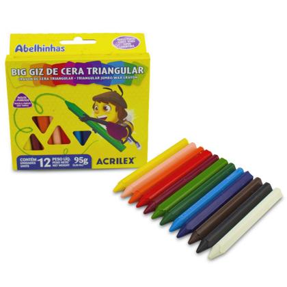 Imagem de Big Giz de Cera Triangular 95g 12 Cores Acrilex - 9312