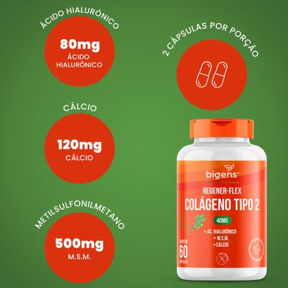 Imagem de Bigens kit 4x regener flex colágeno tipo ii 60 caps biogens
