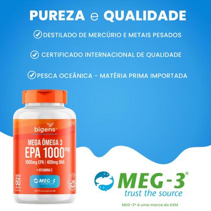 Imagem de BIGENS Mega Ômega 3 EPA 1000 MEG3 60 Cápsulas  Fonte de EPA e DHA