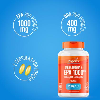 Imagem de BIGENS Mega Ômega 3 EPA 1000 MEG3 60 Cápsulas  Fonte de EPA e DHA