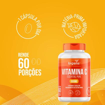 Imagem de Bigens vitamina c 500 mg essential pure 60 capsulas