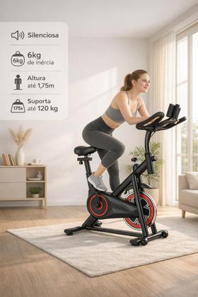 Imagem de Bike Ergometrica Spinning Bicicleta Ergometrica Profissional 6kg 120kg Apartamento Silenciosa