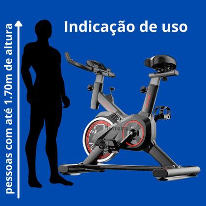 Imagem de Bike Ergométrica Spinning Fitness 8kg de roda de inércia Ideal para Treino em Casa  Painel Digital e Suporta até 120kg