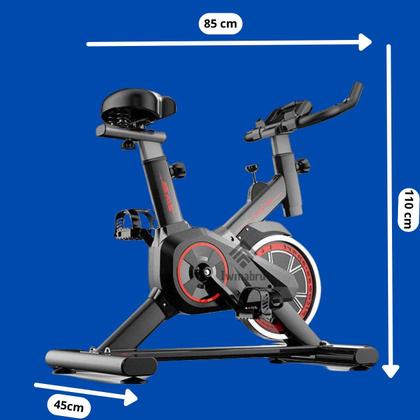 Imagem de Bike Ergométrica Spinning Fitness 8kg de roda de inércia Ideal para Treino em Casa  Painel Digital e Suporta até 120kg