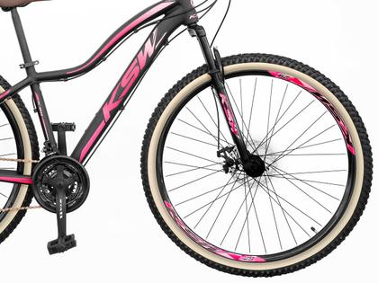Bike Feminina Aro 29 KSW MWZA Retrô 21v Shimano Com Cesta Imagem de Bike Feminina Aro 29 KSW MWZA Retrô 21v Shimano Com Cesta