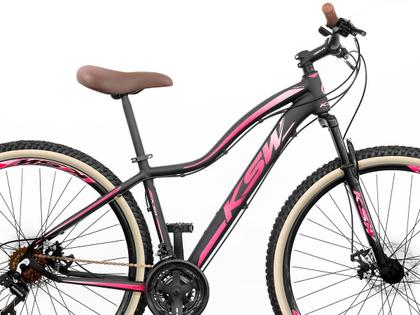 Bike Feminina Aro 29 KSW MWZA Retrô 21v Shimano Com Cesta Imagem de Bike Feminina Aro 29 KSW MWZA Retrô 21v Shimano Com Cesta