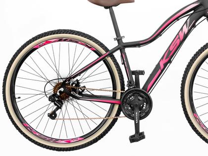 Bike Feminina Aro 29 KSW MWZA Retrô 21v Shimano Com Cesta Imagem de Bike Feminina Aro 29 KSW MWZA Retrô 21v Shimano Com Cesta