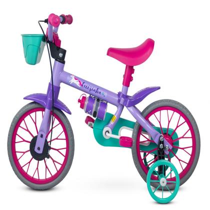 Imagem de Bike Infantil Aro 12 Cecizinha Unicórnio C/ Garrafa Capacete