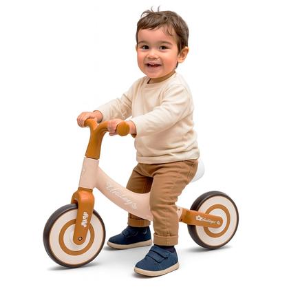 Imagem de Bike Infantil Bege Educativa Sem Pedal Para Estímulo De Equilíbrio E Coordenação Até 25 Kg