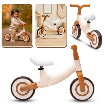 Imagem de Bike Infantil Bege Educativa Sem Pedal Para Estímulo De Equilíbrio E Coordenação Até 25 Kg