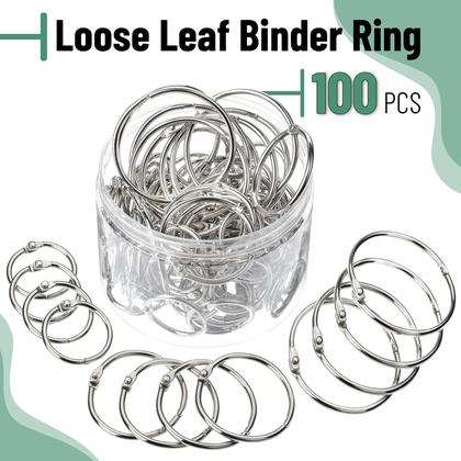Imagem de Binder Ring Mr. Pen Loose Leaf, pacote com 100, 3 tamanhos, prata
