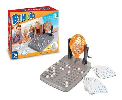 Imagem de Bingo Bingão Jogo C/ 100 Cartelas E Globo Giratório - Nig