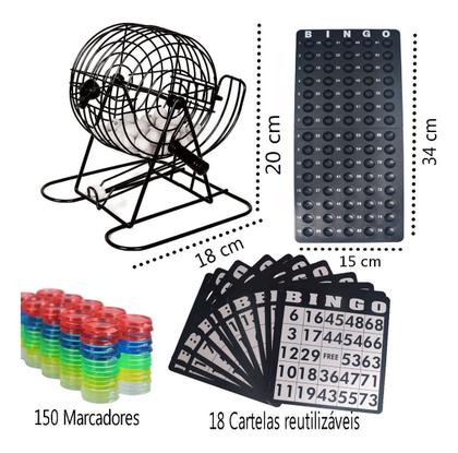 Imagem de Bingo Em Ferro Profissional Completo Globo Metal