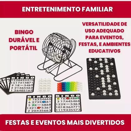 Imagem de Bingo Profissional Completo Metal Tabuleiro Bola Festa Jogo