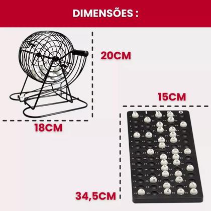 Imagem de Bingo Profissional Completo Metal Tabuleiro Bola Festa Jogo