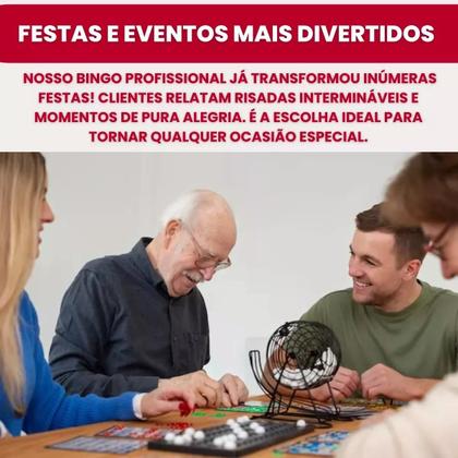Imagem de Bingo Profissional Completo Metal Tabuleiro Bola Festa Jogo