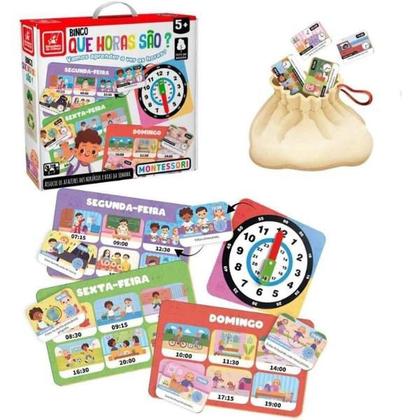 Imagem de Bingo que Horas São Montessori: A Diversão Está no Tempo!