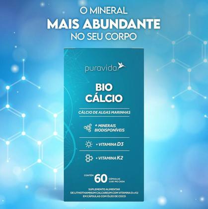 Imagem de Bio Cálcio de Algas Marinhas - Puravida 60 cáps