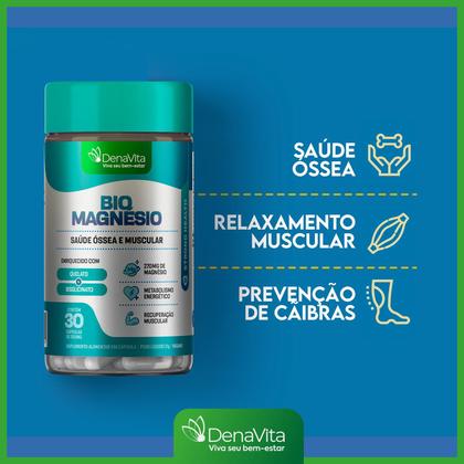 Imagem de Bio Magnésio Quelato + Bisglicinato De Magnésio - Vegano - Denavita